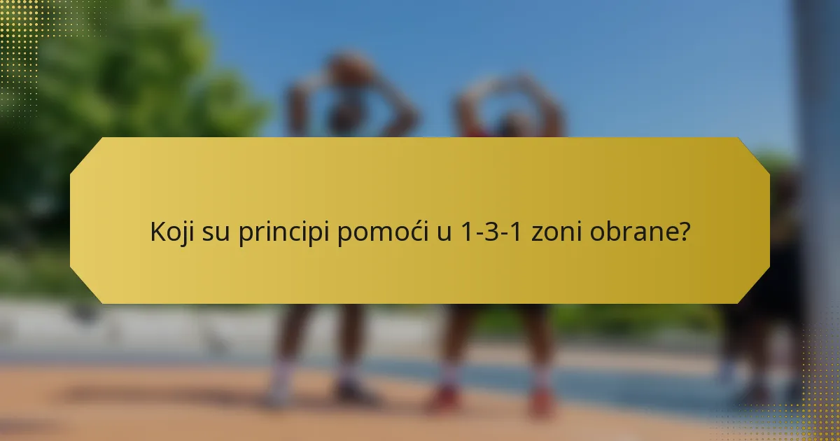 Koji su principi pomoći u 1-3-1 zoni obrane?